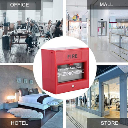 Emergency Break Glass Box | Fireproof Material |Size:10x10x10mm | Red Safety System