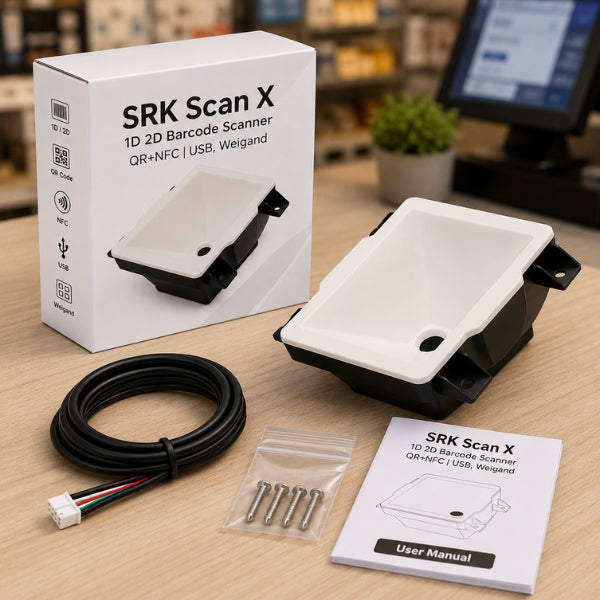 SRK Scan X Barcode Scanner | QR Code NFC Reader | USB