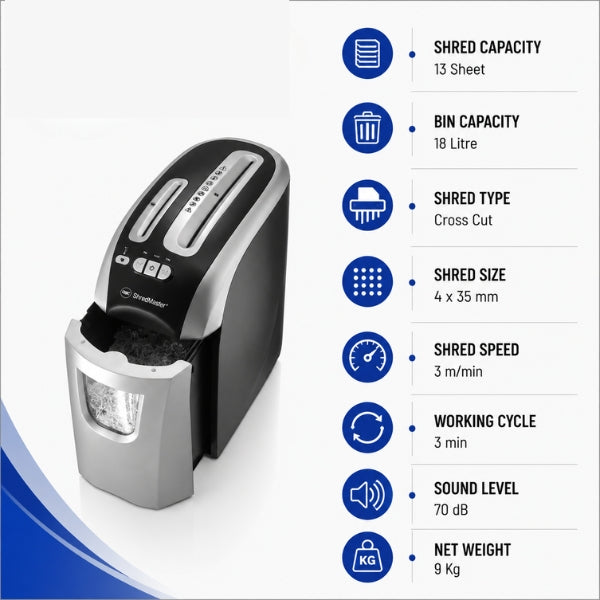 GBC PROSTYLE+ 230V EU Cross Cut Executive Paper Shredder | 13 Sheet Capacity