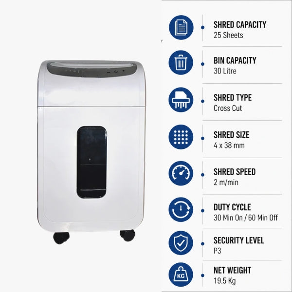 Gobbler GS 26 CD Cross Cut Paper Shredder | 25 Sheets capacity