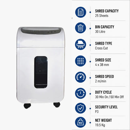 Gobbler GS 26 CD Cross Cut Paper Shredder | 25 Sheets capacity