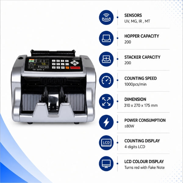  Gobbler GB-8888E Note Counting Machine 