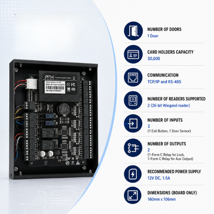 Door Access Controller | 1-Door|Size: 182x105x36mm | TCP/IP & RS485 -Communication