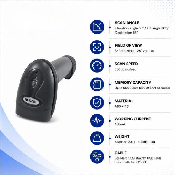 CD-3200BT 2D Wireless Barcode Scanner
