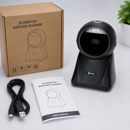 SRK PS9120 1D/2D QR Hands-Free Desktop Omnidirectional  Barcode Scanner