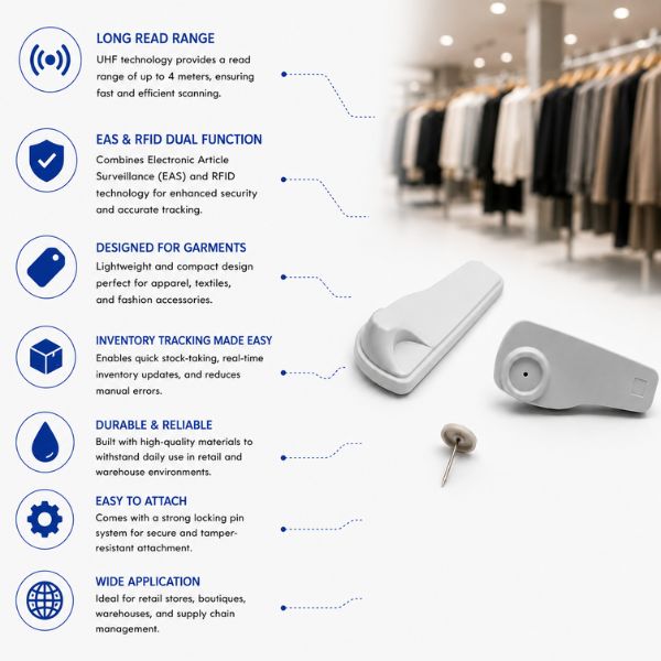 RFID UHF EAS Garment Tag