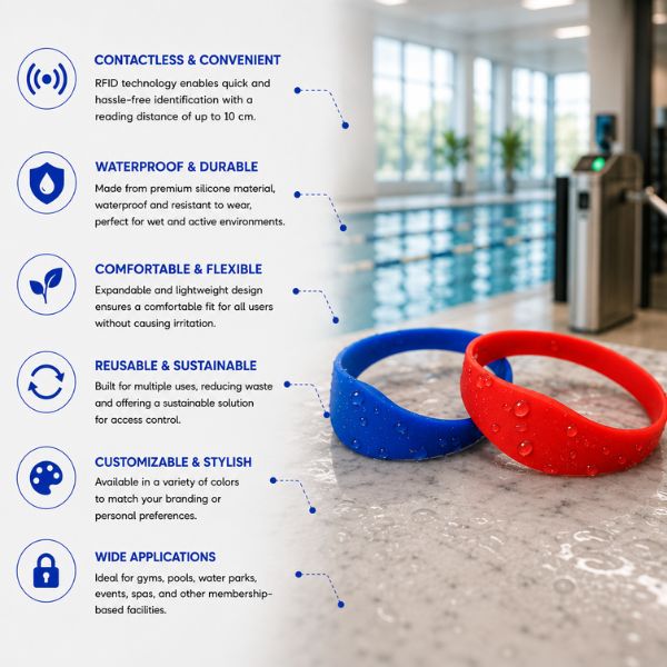 RFID HF Silicone Wristband Tags