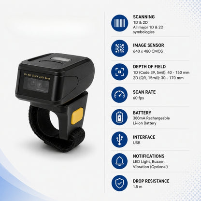 Newland BS10R Ring 1D & 2D Barcode Scanner