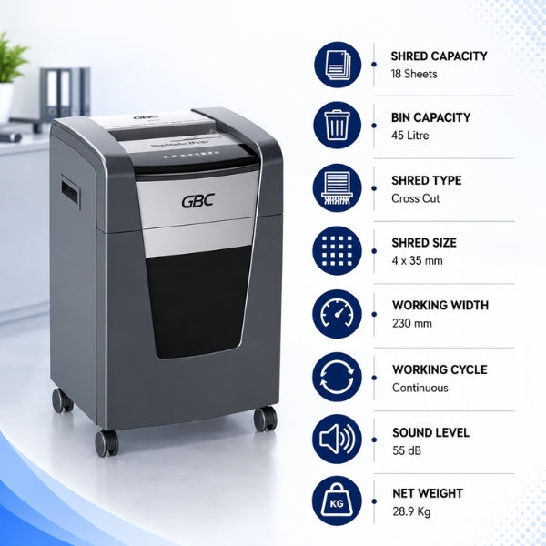 GBC XP418+ ShredMaster Cross Cut Office Paper Shredder