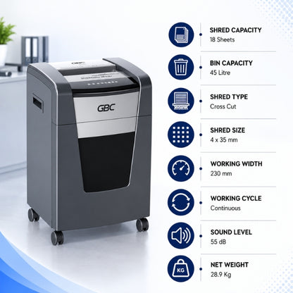 GBC XP418+ ShredMaster Cross Cut Office Paper Shredder
