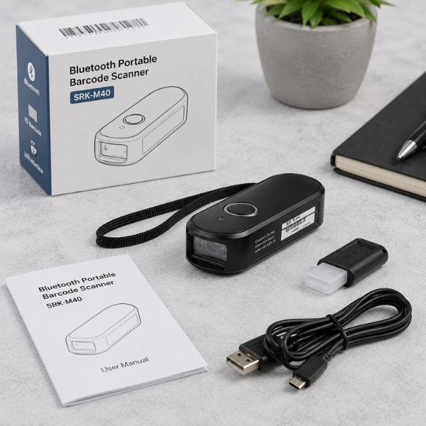 Bluetooth Portable Barcode Scanner |SRK-M40 1d| USB
