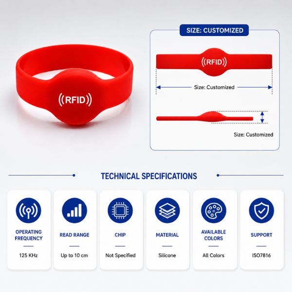 RFID LF Silicone Wristband Tags 
