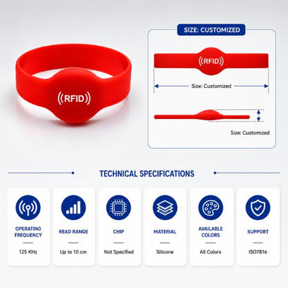 RFID LF Silicone Wristband Tags 