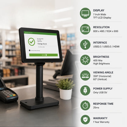 Customer POS Display |SRK-BS700-I | TFT-LCD Display | 7 inch | USB3.0/HDMI | 1 year Warranty