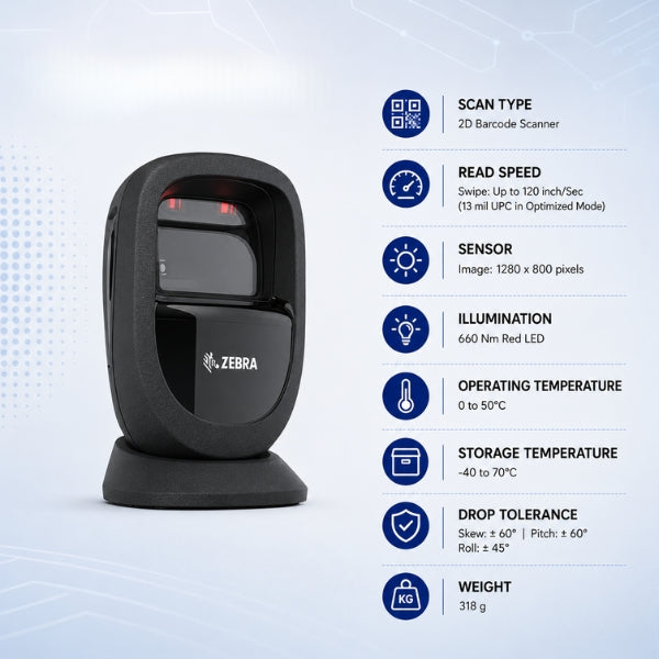Zebra DS9308 2D Wired Barcode Scanner | USB
