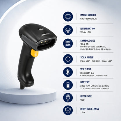 NewLand HR2081-BT Handheld Barcode Scanner | USB