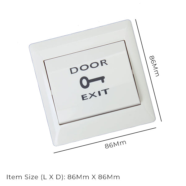 Door Exit Push Button | Plastic Material |Size:86x86mm| Wired|Touch -Electric Access Control