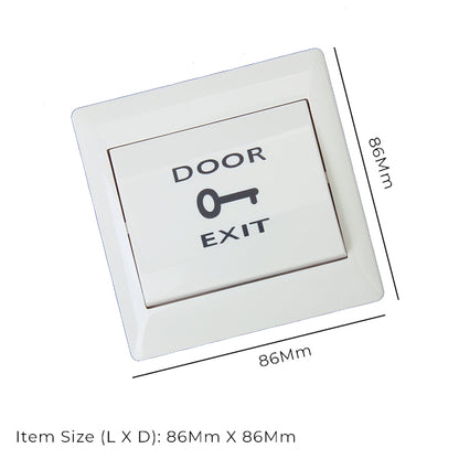 Door Exit Push Button | Plastic Material |Size:86x86mm| Wired|Touch -Electric Access Control