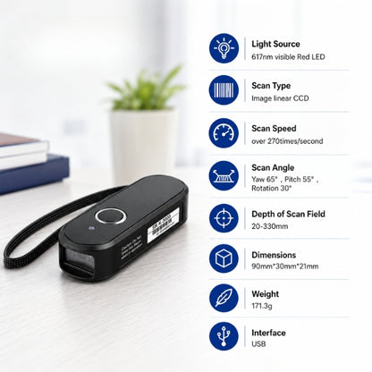 Bluetooth Portable Barcode Scanner |SRK-M40 1d| USB