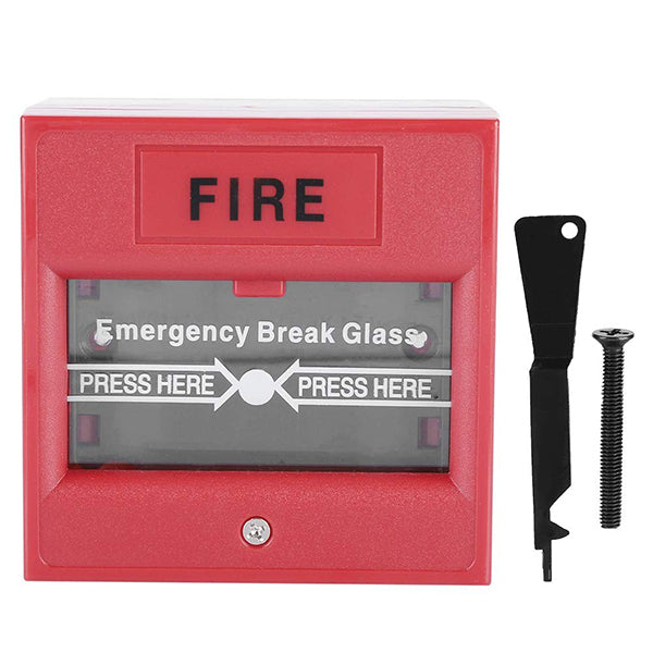 Emergency Break Glass Box | Fireproof Material |Size:10x10x10mm | Red Safety System