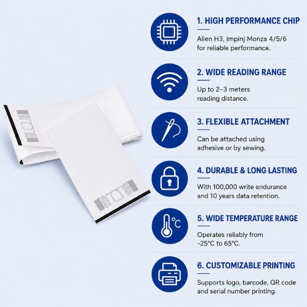 RFID UHF Woven garment Tag 