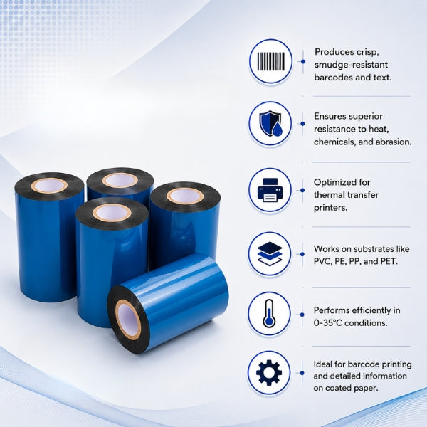 Thermal Transfer Wax-Resin Ribbon (55MM X 300MTR)