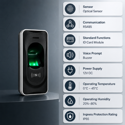 Fingerprint Exit Reader| FR1200| USB| Size:48x100x37 | Optical Sensor - Access Control System