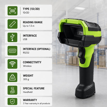 Zebra DS3608 Ultra-Rugged 1D/2D Wired Barcode Scanner | USB