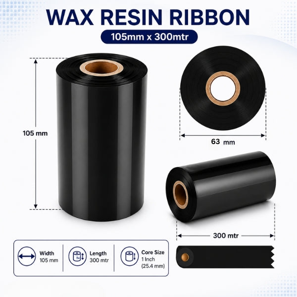 Wax Resin Ribbon | 105mm x 300mtr | Thermal Transfer