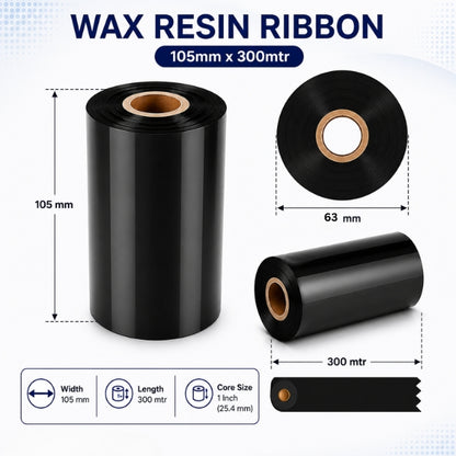 Wax Resin Ribbon | 105mm x 300mtr | Thermal Transfer