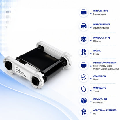 Evolis RCT023NAA Black card printer ribbon 