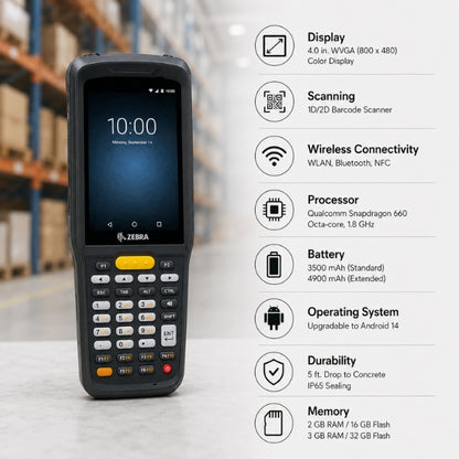 Zebra MC2200 Mobile Computer 1D/2D Wireless Barcode Scanner