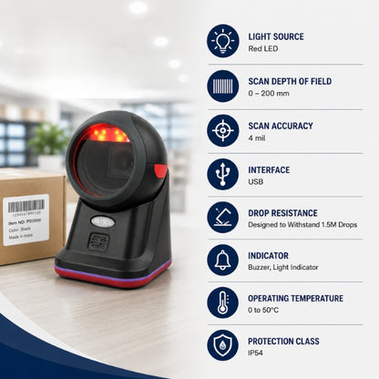 RETSOL PD3500 Omni Directional 1D/2D Presentation Barcode Scanner