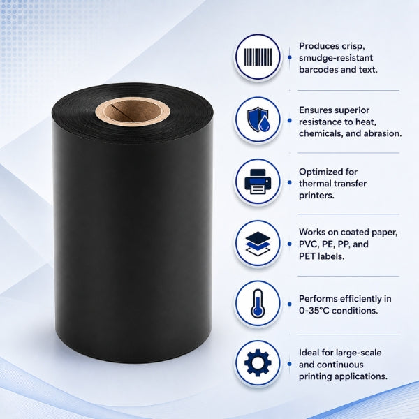 Wax Resin Ribbon | 70mm x 300Mtr | Thermal Transfer