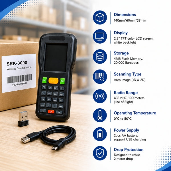 Wireless Handheld 1D/2D Barcode Scanner DC33A2&nbsp;