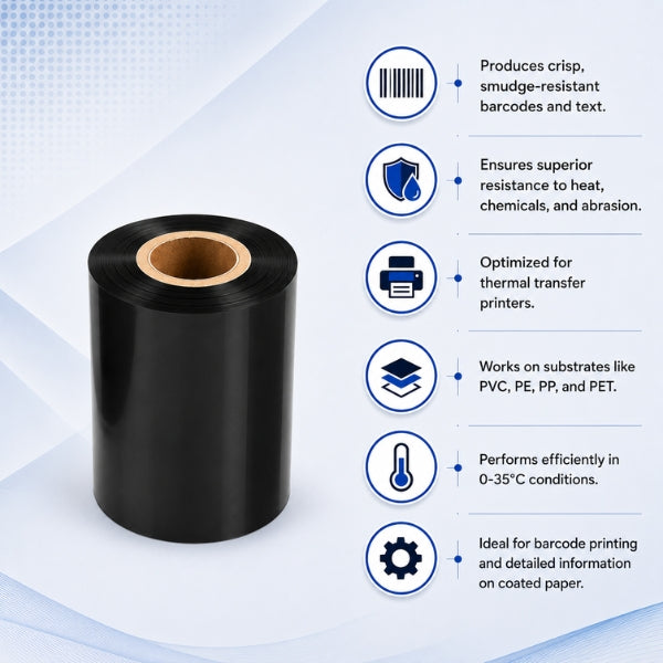 Resin Ribbon | 55MM X 500MTR | Thermal Transfer Ribbons