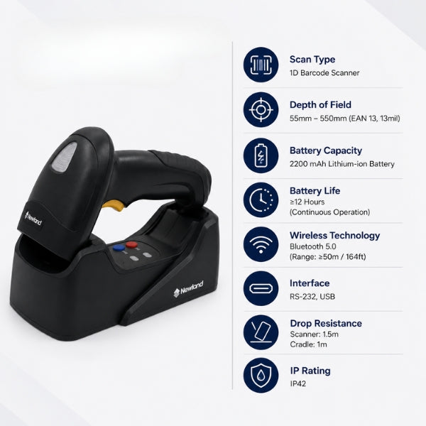 Newland HR15 Wahoo Bluetooth Barcode Scanner