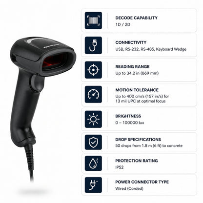 Honeywell XP1950g Wired Area-Imaging Handheld Barcode Scanne