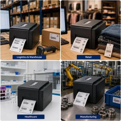 TVS LP46 Plus Thermal Transfer & Direct Label Printer 