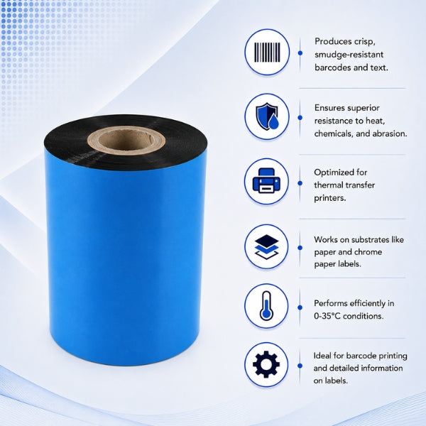 Thermal Transfer Label Wax Resin Ribbon&nbsp;(80mm x 300 meters)