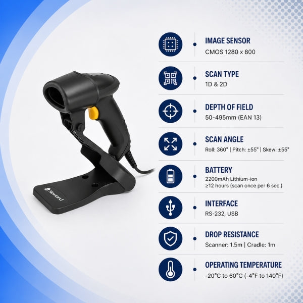 HR32 Newland Marlin Bluetooth Handheld Barcode Scanners