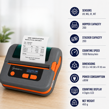 Mobile Thermal Printer | 4 Inch |SRK-M421| 203 dpi | Bluetooth