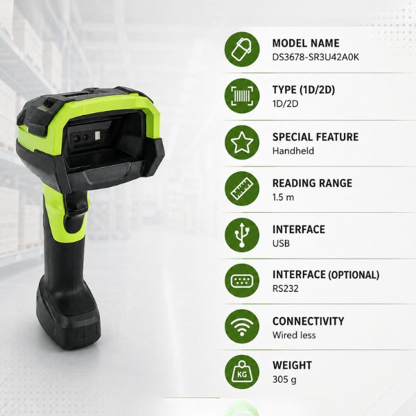 Zebra DS3678-SR Ultra-Rugged 1D/2D Barcode Scanner