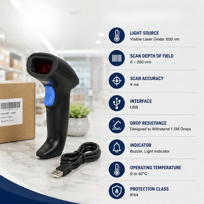 LS450 Handheld Laser Interface Barcode Scanner 