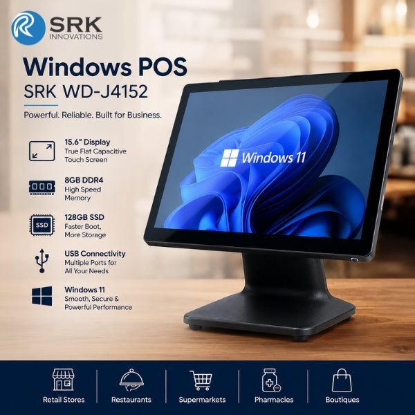 SRK WD-J4152 Windows POS . 15.6"Touch Screen CPU with Thermal Receipt Printer