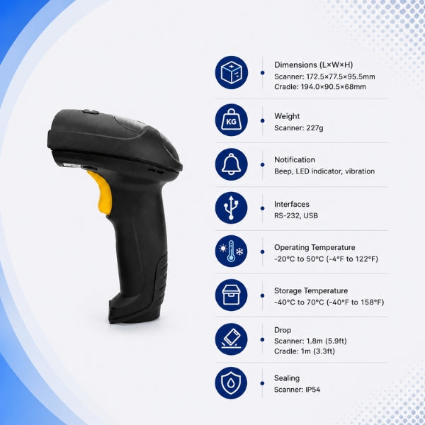 Newland HR52 BT Handheld Barcode Scanner 