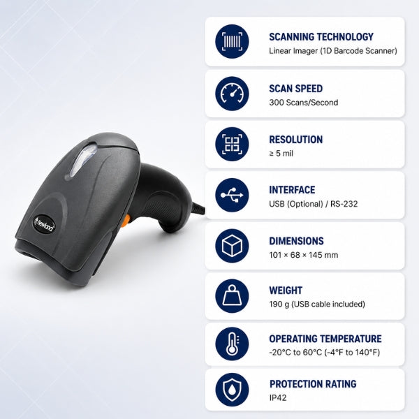 Newland HR10 Sardina Handheld Scanners | 1D barcode scanner| USB
