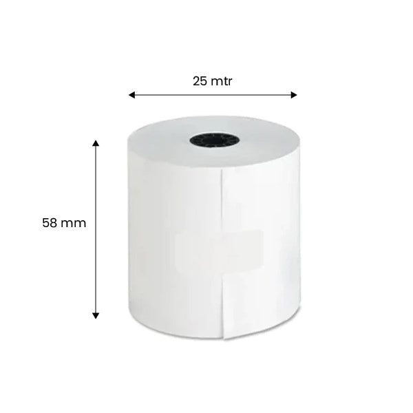 SRK Thermal Paper Rolls | Pack of 10 | 58mm x 25Mtr | 50 GSM
