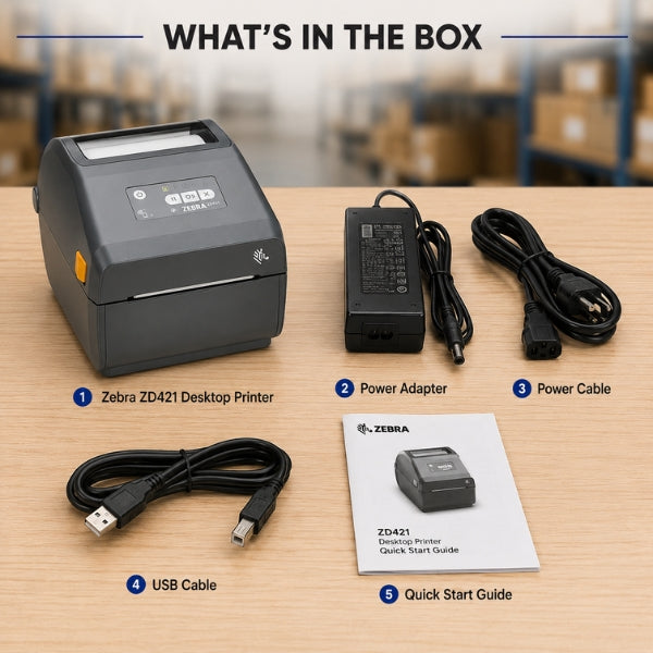 Zebra ZD421 Direct Thermal & Thermal Transfer Desktop Printer