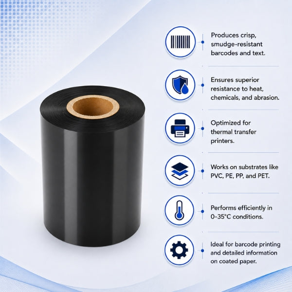 Resin Ribbon | 55MM X 300MTR | Thermal Transfer Ribbons